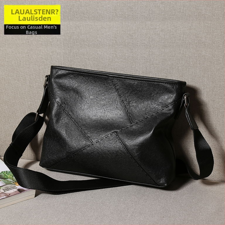 Muška crossbody torba od kože vrhunskog sloja, gradski minimalistički stil, otporna na habanje, podstava od poliestera-bavlne, model 1802