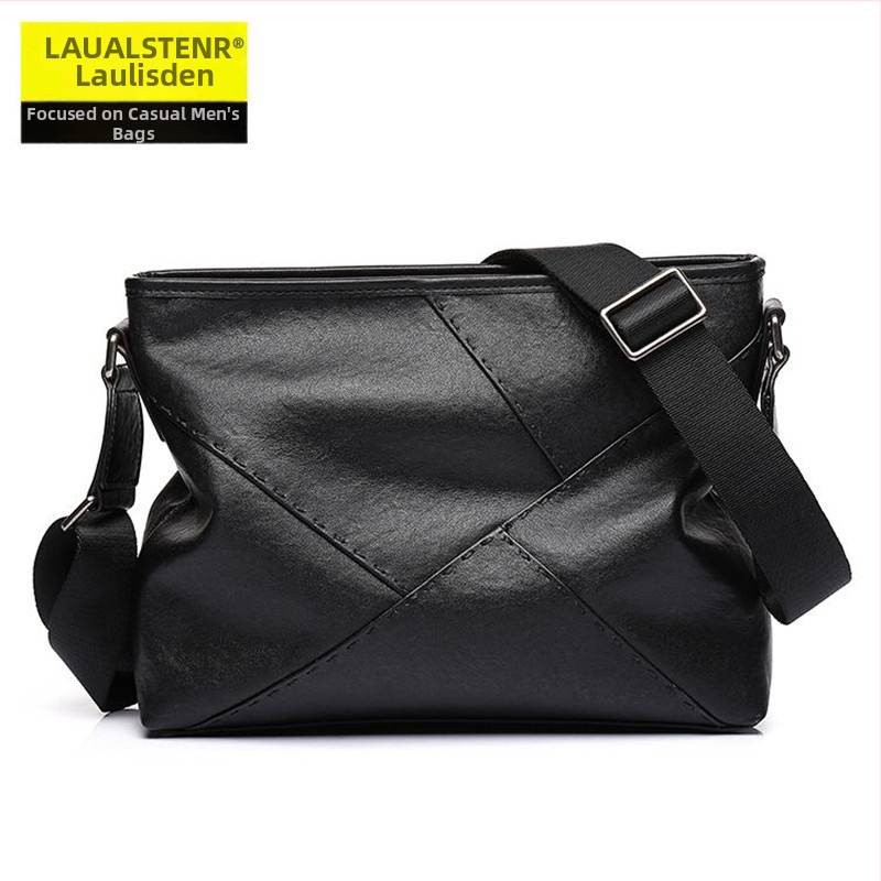 Muška crossbody torba od kože vrhunskog sloja, gradski minimalistički stil, otporna na habanje, podstava od poliestera-bavlne, model 1802