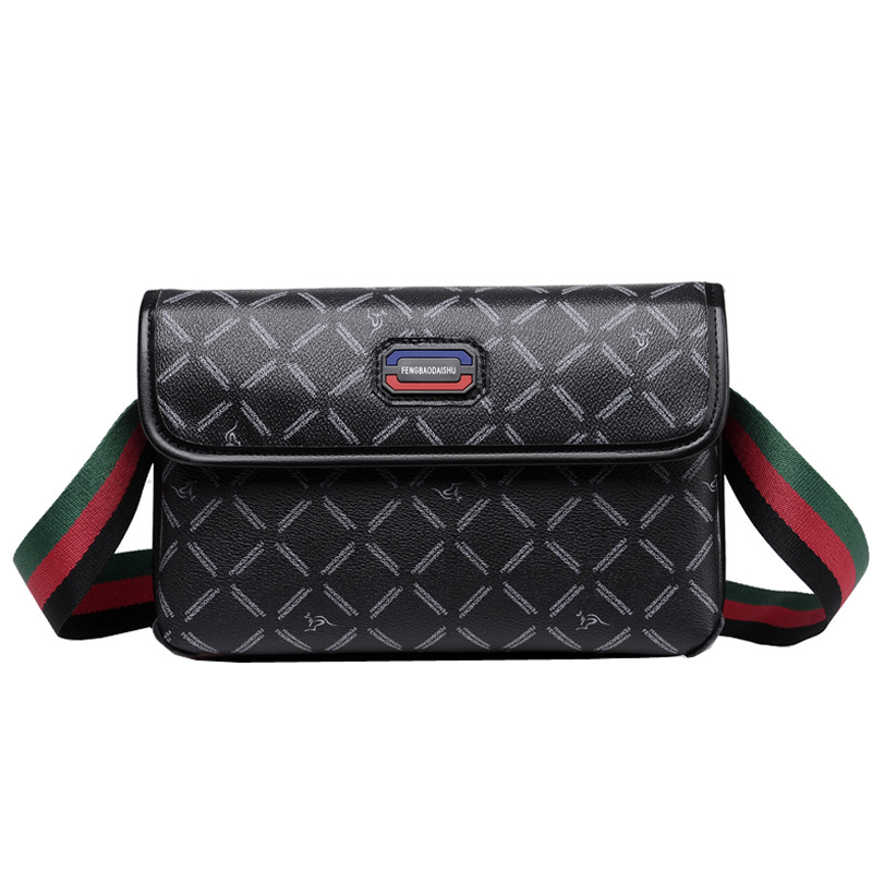 Muška crossbody torba, urbani stil (PVC materijal; vodootporan; otporan na habanje; karirani uzorak)