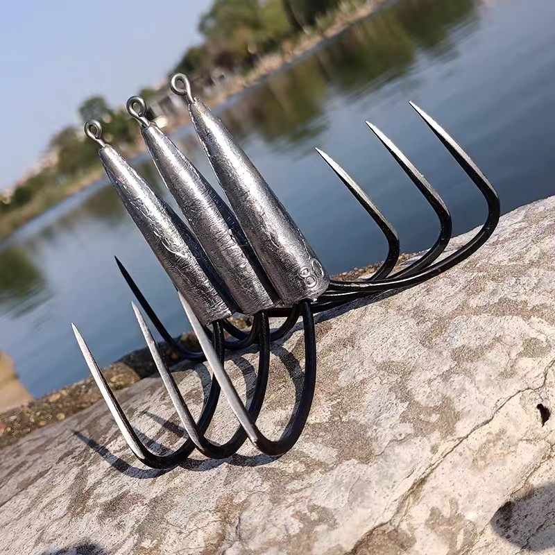 Cârlig de pescuit cu cap plumb, trei ancore, Sunshine, cutie cu 10000 de bucăți pentru rezervoare