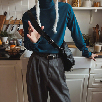 MYQ dizajnerski inspirirana meka PU kožna torbica preko ramena, velika zapremina, unisex, za svakodnevnu upotrebu, dumpling stil, korejskog stila