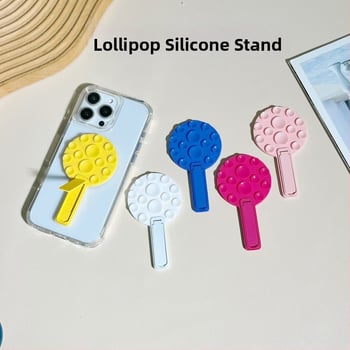 Silikonski držač za mobitel s vakuum privjeskom, sklopiva univerzalna podrška, crtić stil