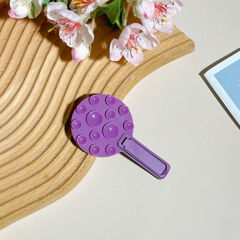 Silikonski držač za mobitel s vakuum privjeskom, sklopiva univerzalna podrška, crtić stil