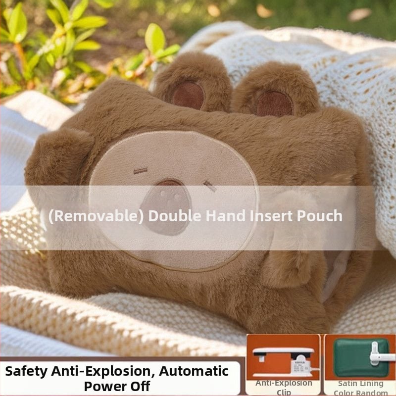 Επαναφορτιζόμενο μπουκάλι ζεστού νερού, ανθεκτικό στις εκρήξεις, με βελούδινο εξωτερικό για θέρμανση χεριών και κοιλιάς, φλανελ ύφασμα