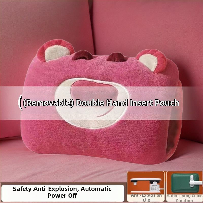 Επαναφορτιζόμενο μπουκάλι ζεστού νερού, ανθεκτικό στις εκρήξεις, με βελούδινο εξωτερικό για θέρμανση χεριών και κοιλιάς, φλανελ ύφασμα