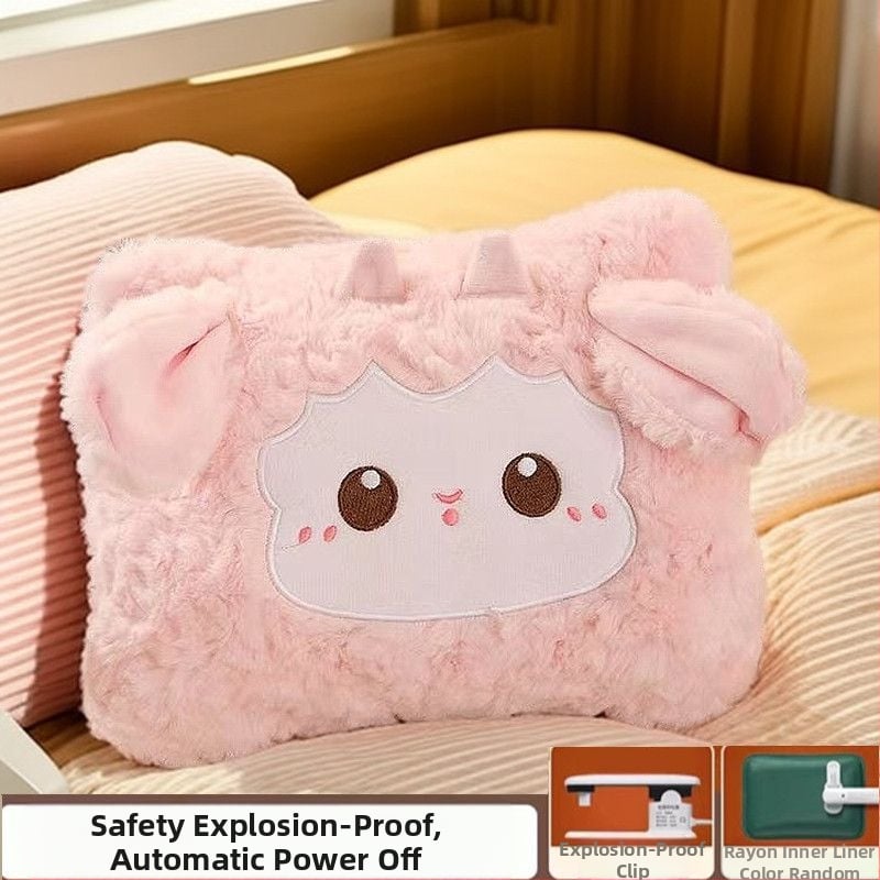 Επαναφορτιζόμενο μπουκάλι ζεστού νερού, ανθεκτικό στις εκρήξεις, με βελούδινο εξωτερικό για θέρμανση χεριών και κοιλιάς, φλανελ ύφασμα