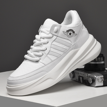 Platform cipele s gornjim dijelom od kože, okrugli vrh, vezanje, prozračna mreža unutar, gumena potplat