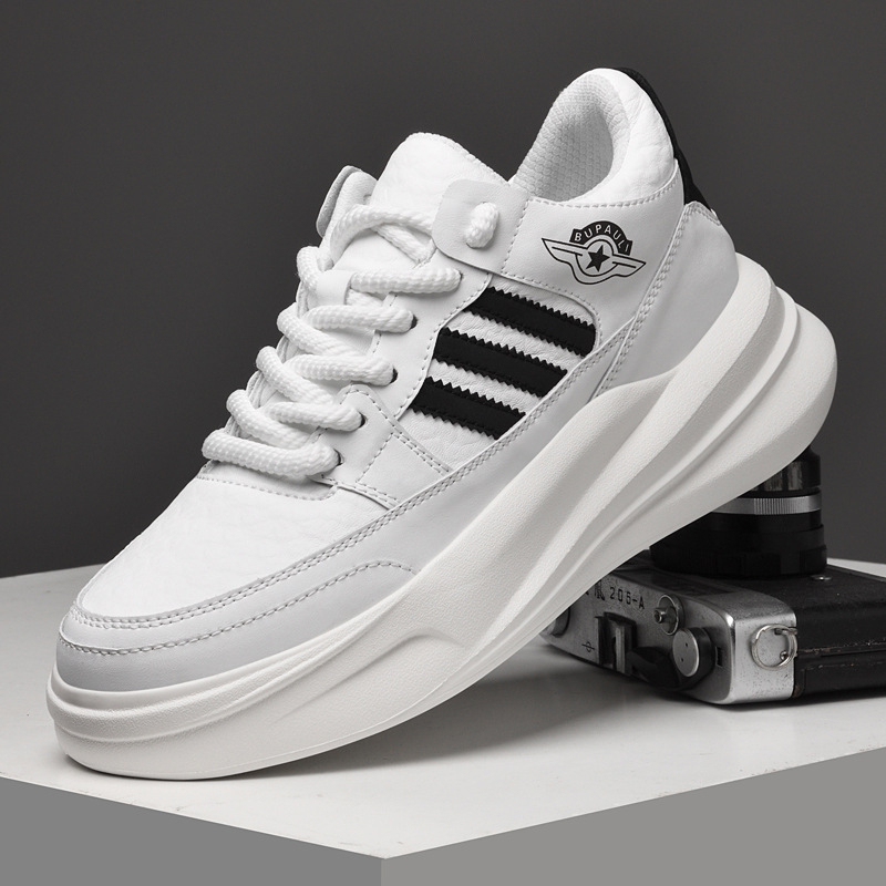 Platform cipele s gornjim dijelom od kože, okrugli vrh, vezanje, prozračna mreža unutar, gumena potplat