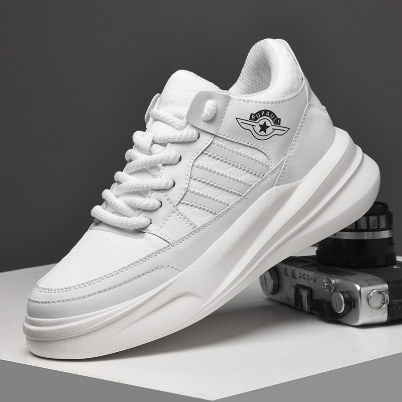 Platform cipele s gornjim dijelom od kože, okrugli vrh, vezanje, prozračna mreža unutar, gumena potplat