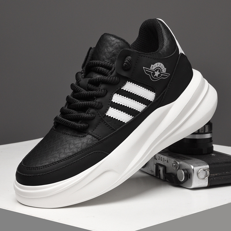 Platform cipele s gornjim dijelom od kože, okrugli vrh, vezanje, prozračna mreža unutar, gumena potplat