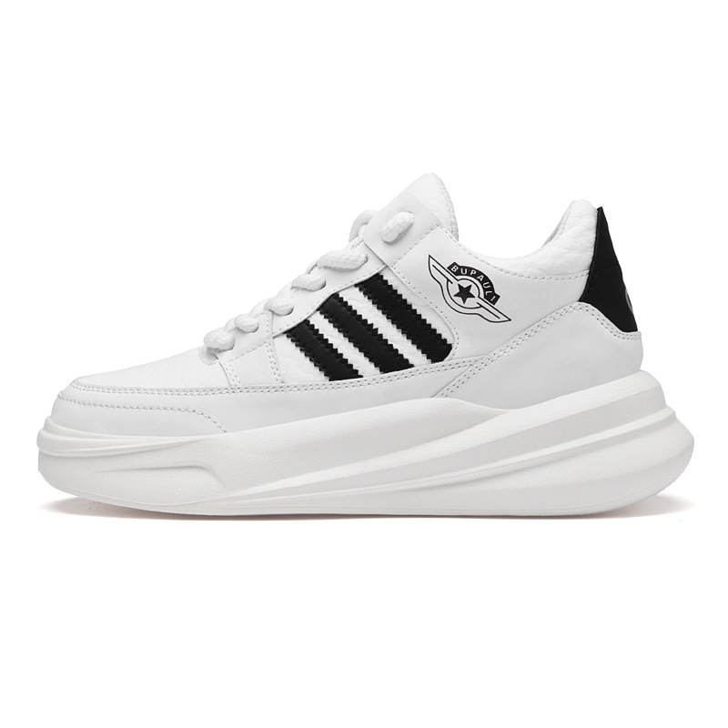 Platform cipele s gornjim dijelom od kože, okrugli vrh, vezanje, prozračna mreža unutar, gumena potplat