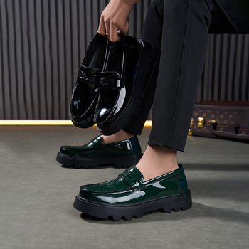 Muške loaferice s debelim potplatom - slip-on, zaokruženi vrh, zimska upotreba, 18–40 godina