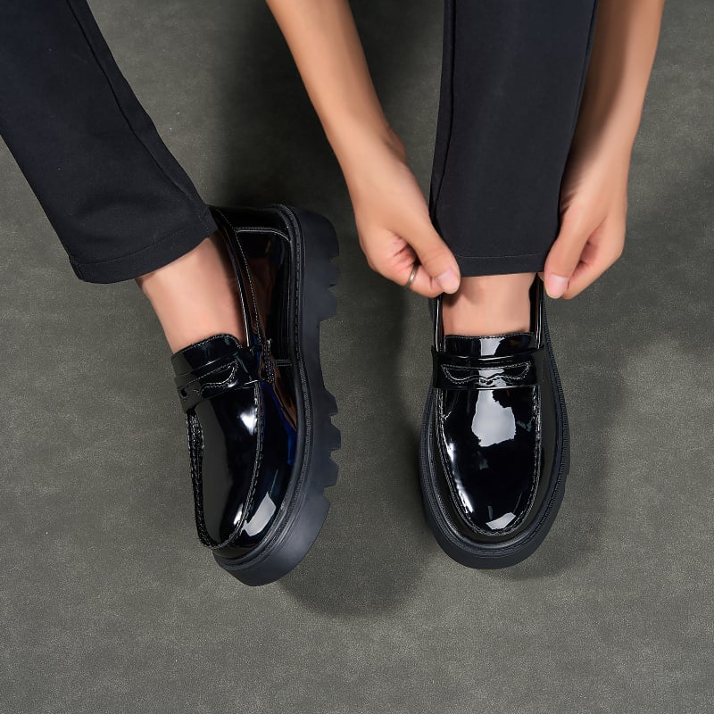 Muške loaferice s debelim potplatom - slip-on, zaokruženi vrh, zimska upotreba, 18–40 godina