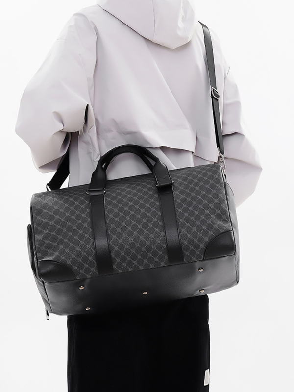 Saro xi velika kapaciteta putna torba – PVC, unisex, geometrijski uzorak, podstava od poliestera, 20–35L