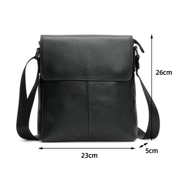 Muška crossbody torba - Koža prve klase, Otpornost na habanje, Model Z1042, Prava koža, Podstava od poliestera