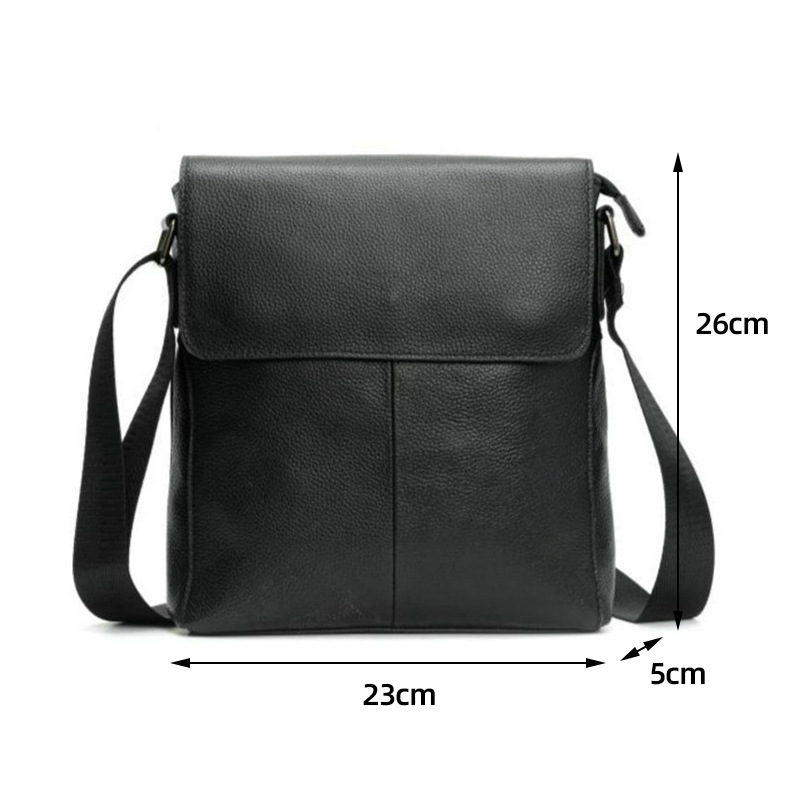 Muška crossbody torba - Koža prve klase, Otpornost na habanje, Model Z1042, Prava koža, Podstava od poliestera