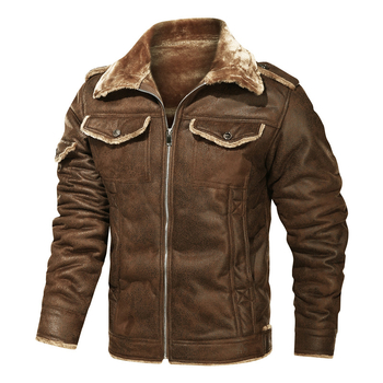 PU bőrkabát, motorkerékpár-stílus, velúr bárány gyapjú bélés, cipzár, normál hossz