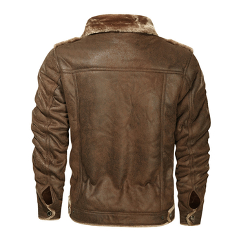 PU bőrkabát, motorkerékpár-stílus, velúr bárány gyapjú bélés, cipzár, normál hossz