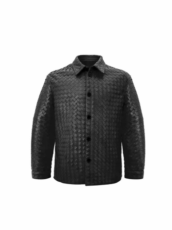 Férfi PU bőrkabát reveres gallérral, szűk szabás, egysoros gombos zárás, poliészter bélés