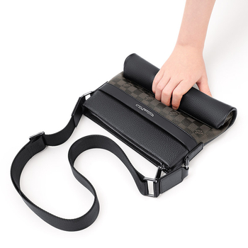 Muška crossbody torba za poslovna putovanja — koža prvog sloja, poslovni stil, vodootporna.