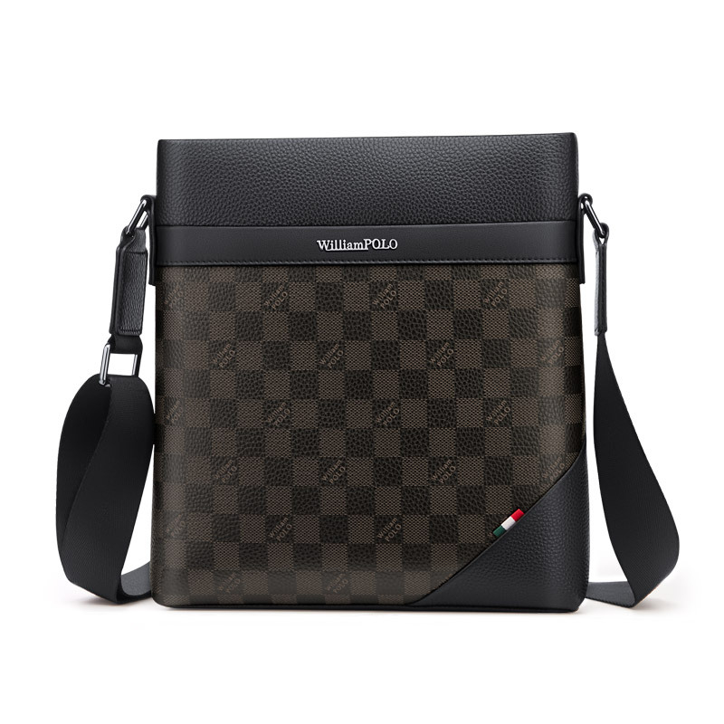 Muška crossbody torba za poslovna putovanja — koža prvog sloja, poslovni stil, vodootporna.