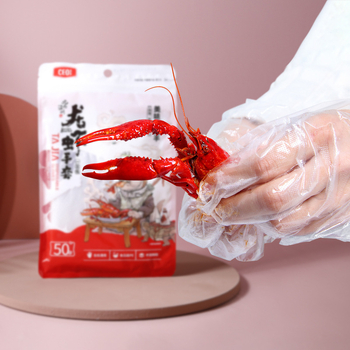 Jednokratne rukavice za prehrambenu industriju, prozirne PE rukavice, prašno otporne, debljina 0,05 mm, 96 komada u kutiji