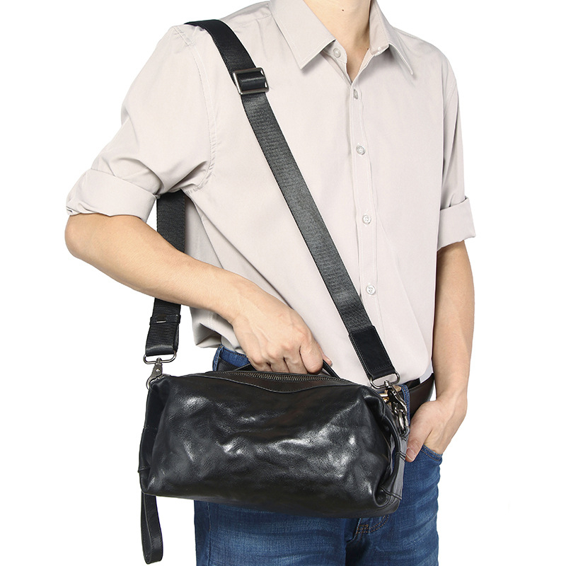 Muška crossbody torba od prave kože, ulični stil, prozračna i vodootporna