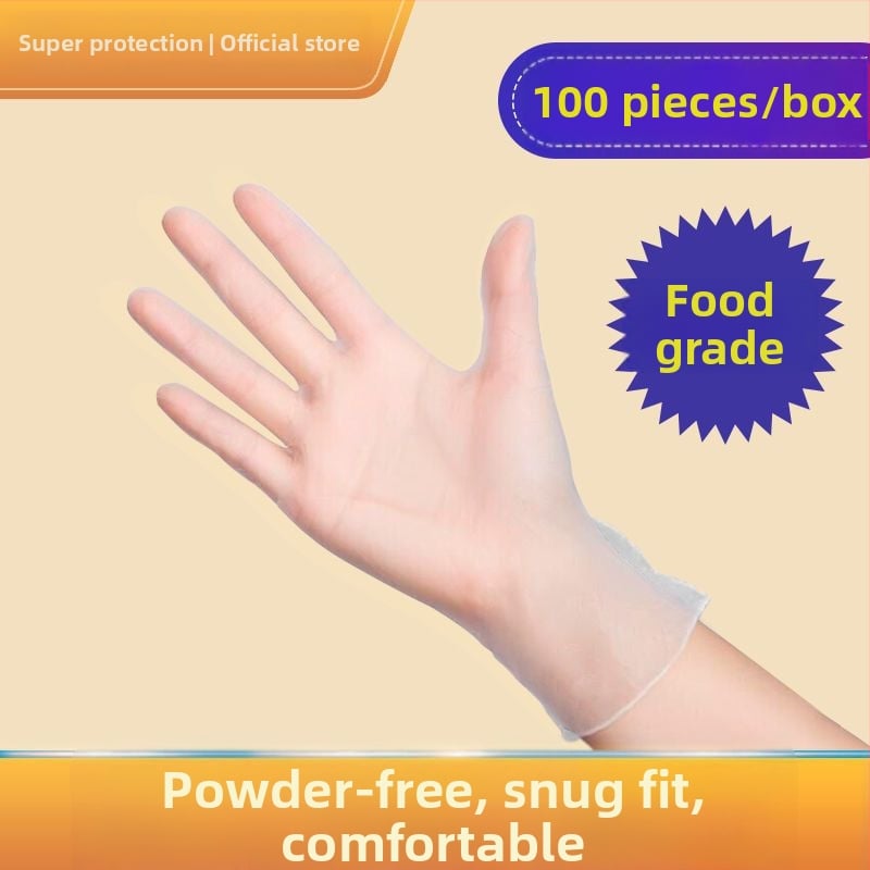 Jednokratne PVC rukavice za hranu – vodootporne, otporne na ulje, kompatibilne s zaslonom osjetljivim na dodir, nepropusne, debljina ≤0,05 mm