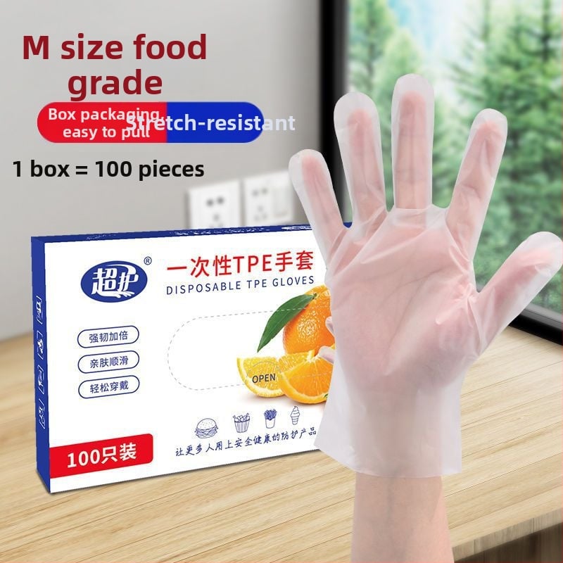 Jednokratne PVC rukavice za hranu – vodootporne, otporne na ulje, kompatibilne s zaslonom osjetljivim na dodir, nepropusne, debljina ≤0,05 mm
