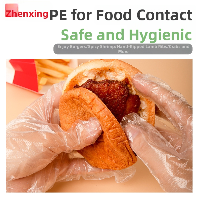 Jednokratne plastične rukavice, prehrambena kvaliteta, protuklizne, prozirne, za kuhinju i rukovanje hranom