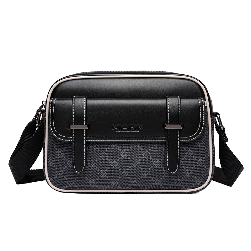 Muška crossbody torba od PVC-a, vodootporna, klasičan uzorak, poliester podstava, stil poslovnog putovanja