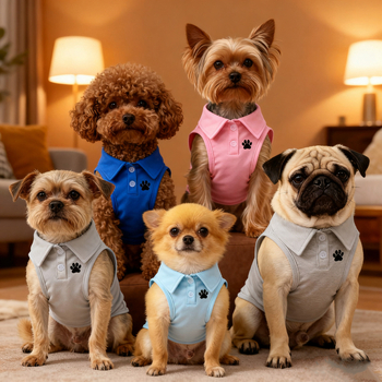 Поло тениска за домашни любимци, ежедневен стил, полиестер, целогодишна употреба, Wpet