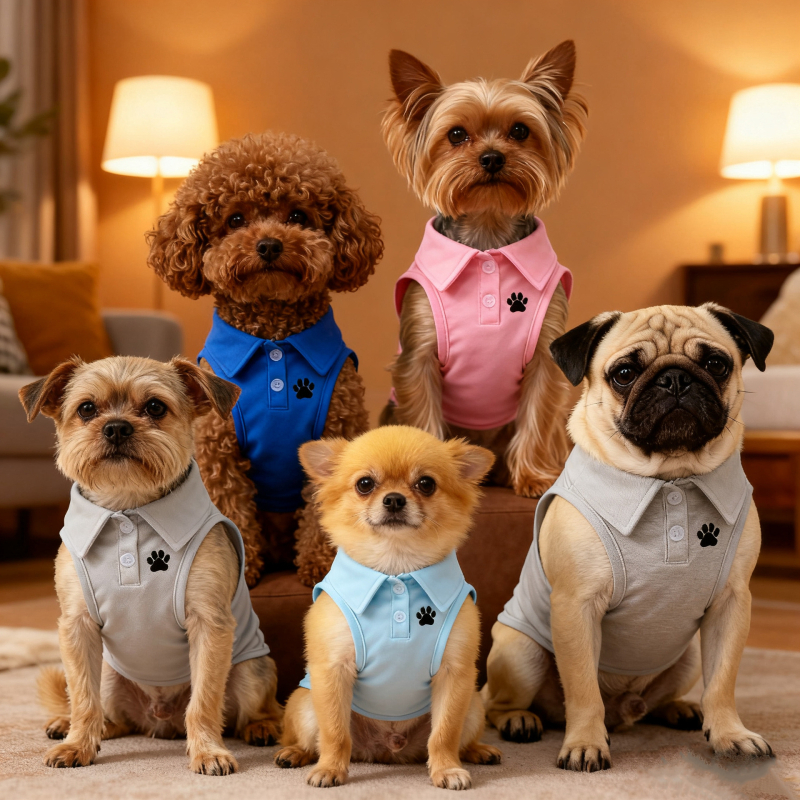 Поло тениска за домашни любимци, ежедневен стил, полиестер, целогодишна употреба, Wpet