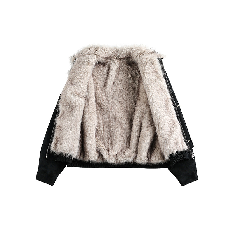 Jachetă din piele PU pentru bărbați, streetwear, închidere cu nasturi, fără glugă, iarna 2025