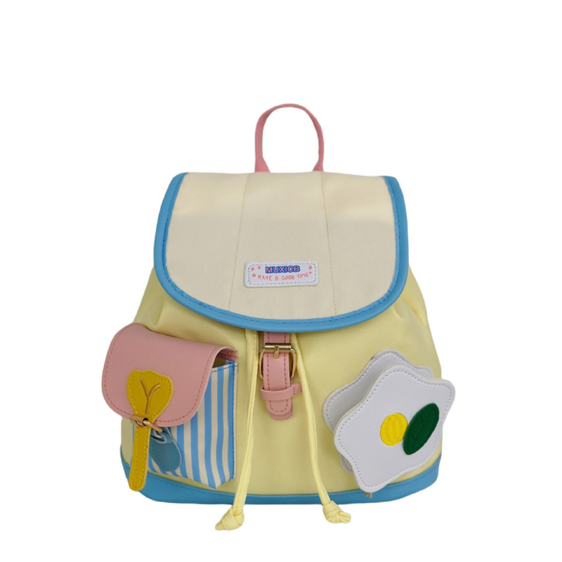 Мини раница с капак, стил улична мода, PU материал, пролет 2025, водоустойчива, вътрешно отделение за телефон