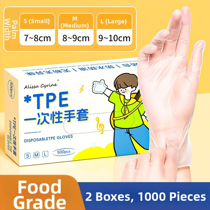 Jednokratne TPE rukavice, za prehrambenu upotrebu, vodootporne i otporne na ulje, debljina 0,05–0,1 mm, u kutiji
