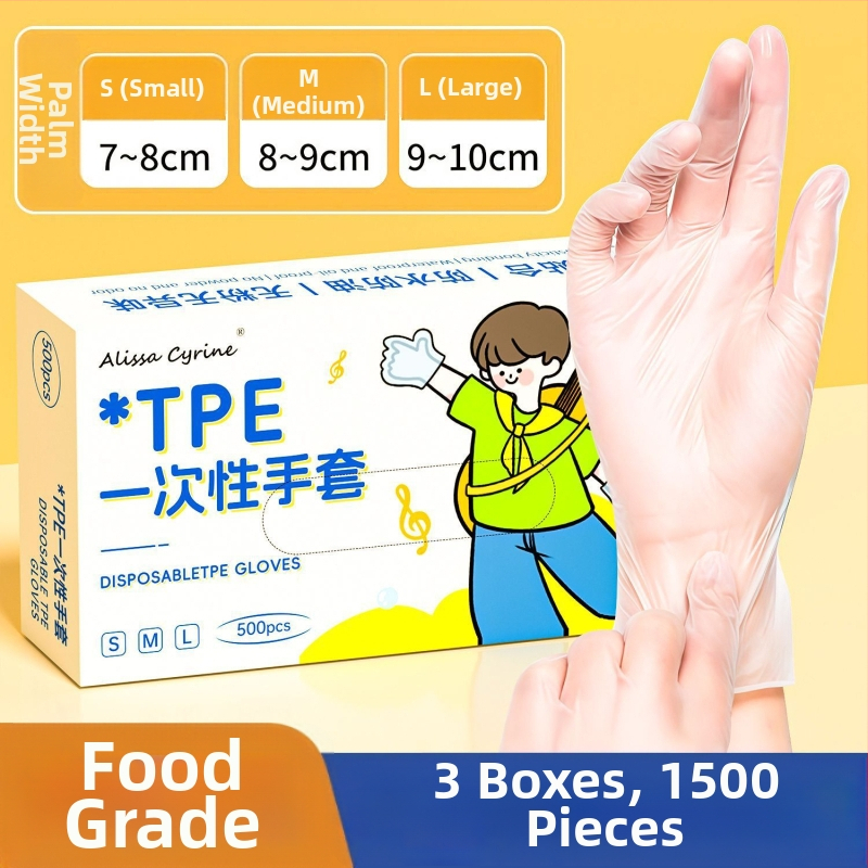 Jednokratne TPE rukavice, za prehrambenu upotrebu, vodootporne i otporne na ulje, debljina 0,05–0,1 mm, u kutiji