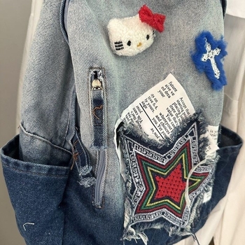 Csillag hímzéses hátizsák, nylon, kapacitás 20–35 L, légáteresztő, pamut bélés, mindennapi használatra