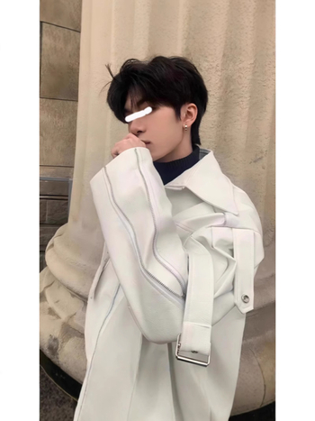 Férfi PU bőrkabát, cleanfit stílus, elülső cipzár, poliészter bélés, kapucni nélküli