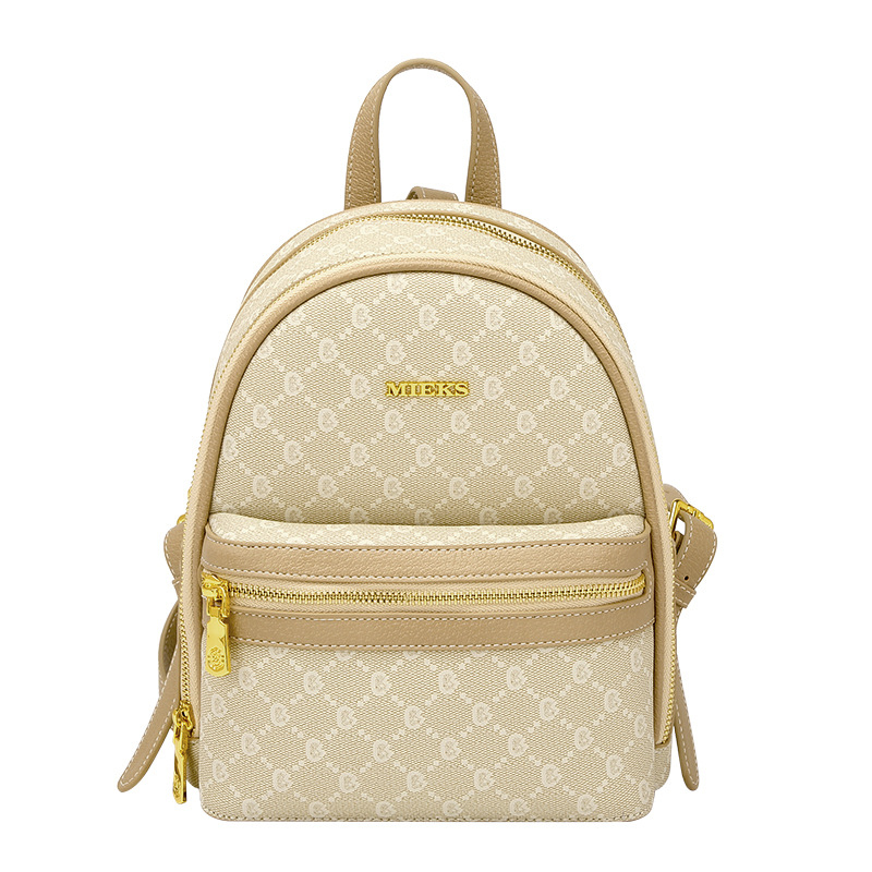 Rucsac pentru femei din piele naturală, protecție antifurt, capacitate mare și buzunare interioare multiple (buzunar cu fermoar, buzunar pentru telefon, buzunar pentru ID); MIEKS, design tridimensional