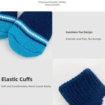 Ponožky pre domácich miláčikov s protišmykovou podrážkou, vlnené psie ponožky, kreslený vzor, twill pletenina, zimná sezóna