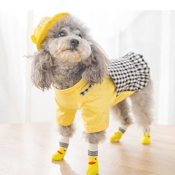 Șosete pentru animale de companie, talpă antiderapantă, din lână, model desen animat, tricot twill, pentru iarnă