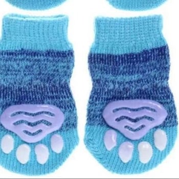 Șosete pentru animale de companie, talpă antiderapantă, din lână, model desen animat, tricot twill, pentru iarnă