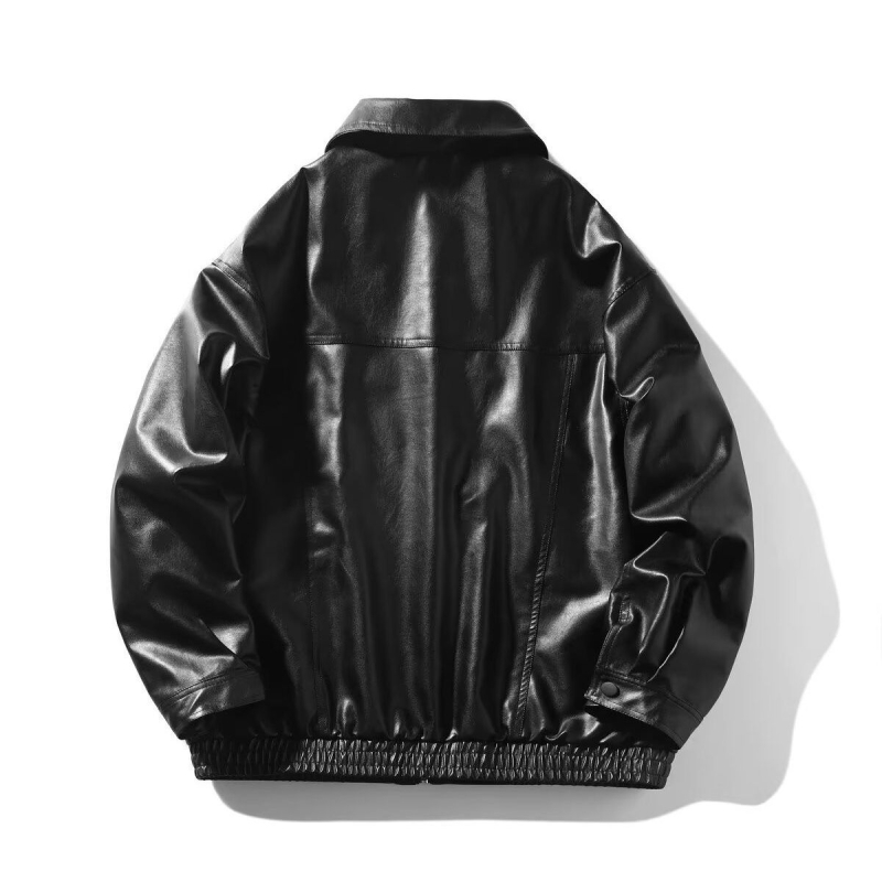 Muška PU kožna jakna – američkog stila retro biker, srednja duljina, zatvarač na zip, jesen