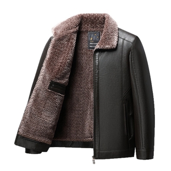 Мъжко PU кожено яке, полиестерна подплата, цип за закопчаване, странични джобове, прилягаща кройка