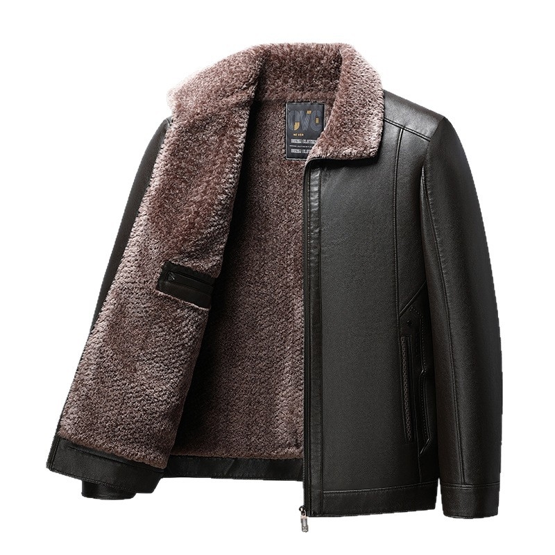 Мъжко PU кожено яке, полиестерна подплата, цип за закопчаване, странични джобове, прилягаща кройка