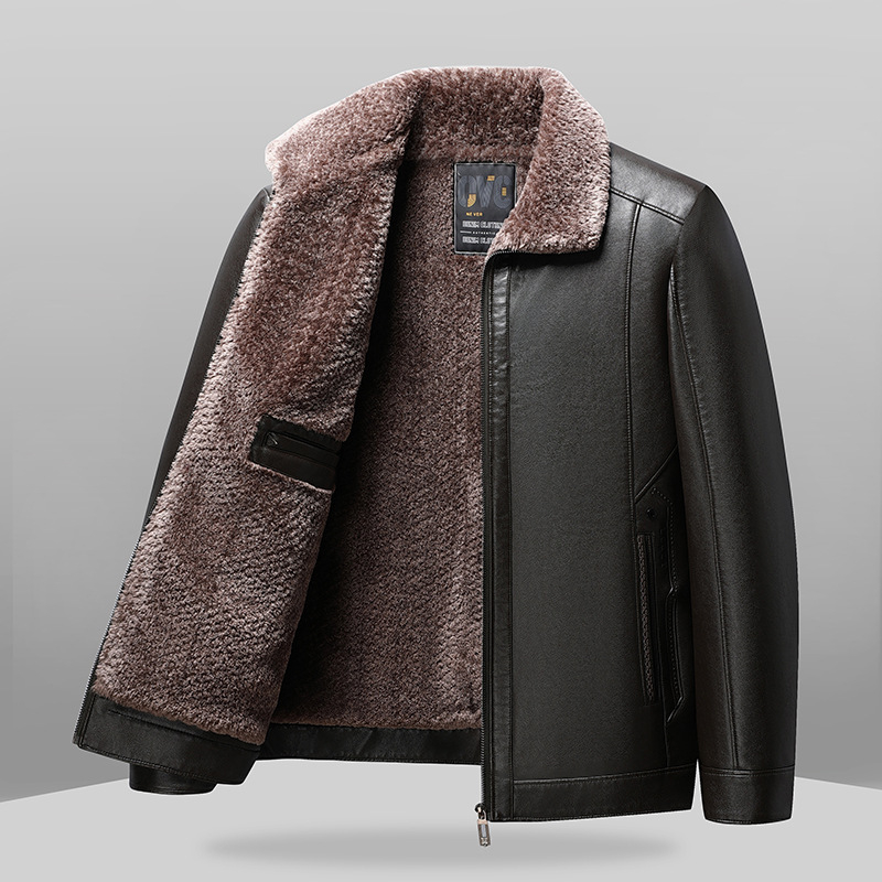 Мъжко PU кожено яке, полиестерна подплата, цип за закопчаване, странични джобове, прилягаща кройка