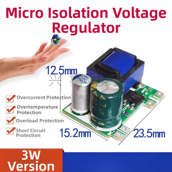 Izolovaný prepínaný napájací modul, vstup 12V, výstupy 3.3V, 4.2V, 6V a 5V