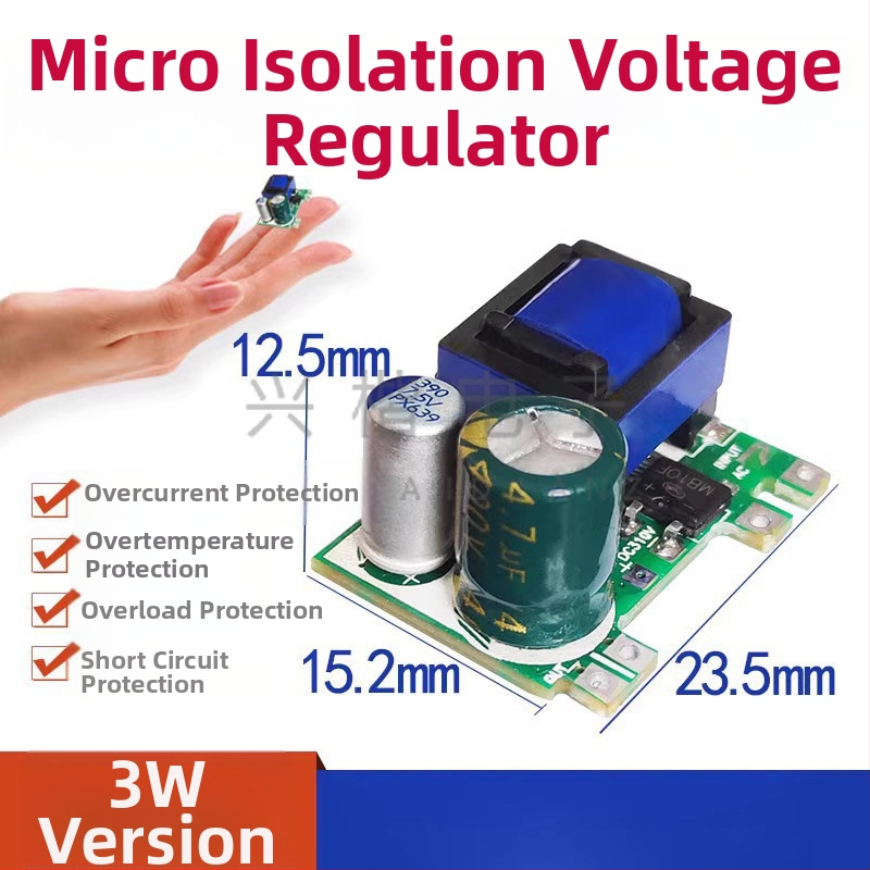 Izolovaný prepínaný napájací modul, vstup 12V, výstupy 3.3V, 4.2V, 6V a 5V
