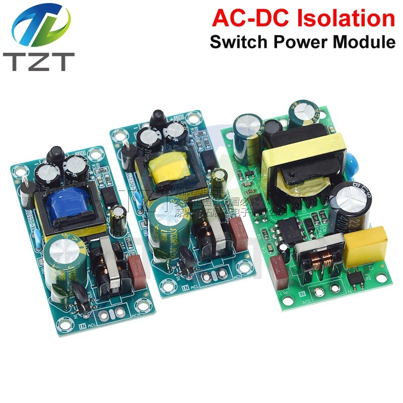 AC-DC izolált kapcsolóüzemű tápegység modul, üres panel, alacsony ripple, 5V2A/12V1A, 10–12W precizitás